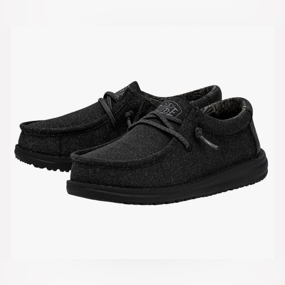 Hey Dude Shoes New Hey Dude Wally Youth Basic Black Sneaker Size